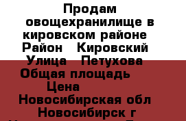 Продам овощехранилище в кировском районе › Район ­ Кировский › Улица ­ Петухова › Общая площадь ­ 4 › Цена ­ 65 000 - Новосибирская обл., Новосибирск г. Недвижимость » Другое   